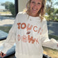 Touchdowns & Bows Sweatshirt- White