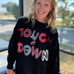 Touchdowns & Bows Sweatshirt- Black/Red