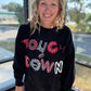 Touchdowns & Bows Sweatshirt- Black/Red