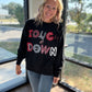 Touchdowns & Bows Sweatshirt- Black/Red
