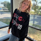 Touchdowns & Bows Sweatshirt- Black/Red