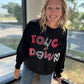 Touchdowns & Bows Sweatshirt- Black/Red