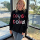 Touchdowns & Bows Sweatshirt- Black/Red
