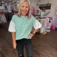 Spring Patchwork Top- Green