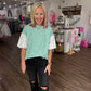 Spring Patchwork Top- Green