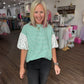 Spring Patchwork Top- Green