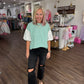 Spring Patchwork Top- Green