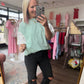 Spring Patchwork Top- Green