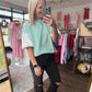 Spring Patchwork Top- Green