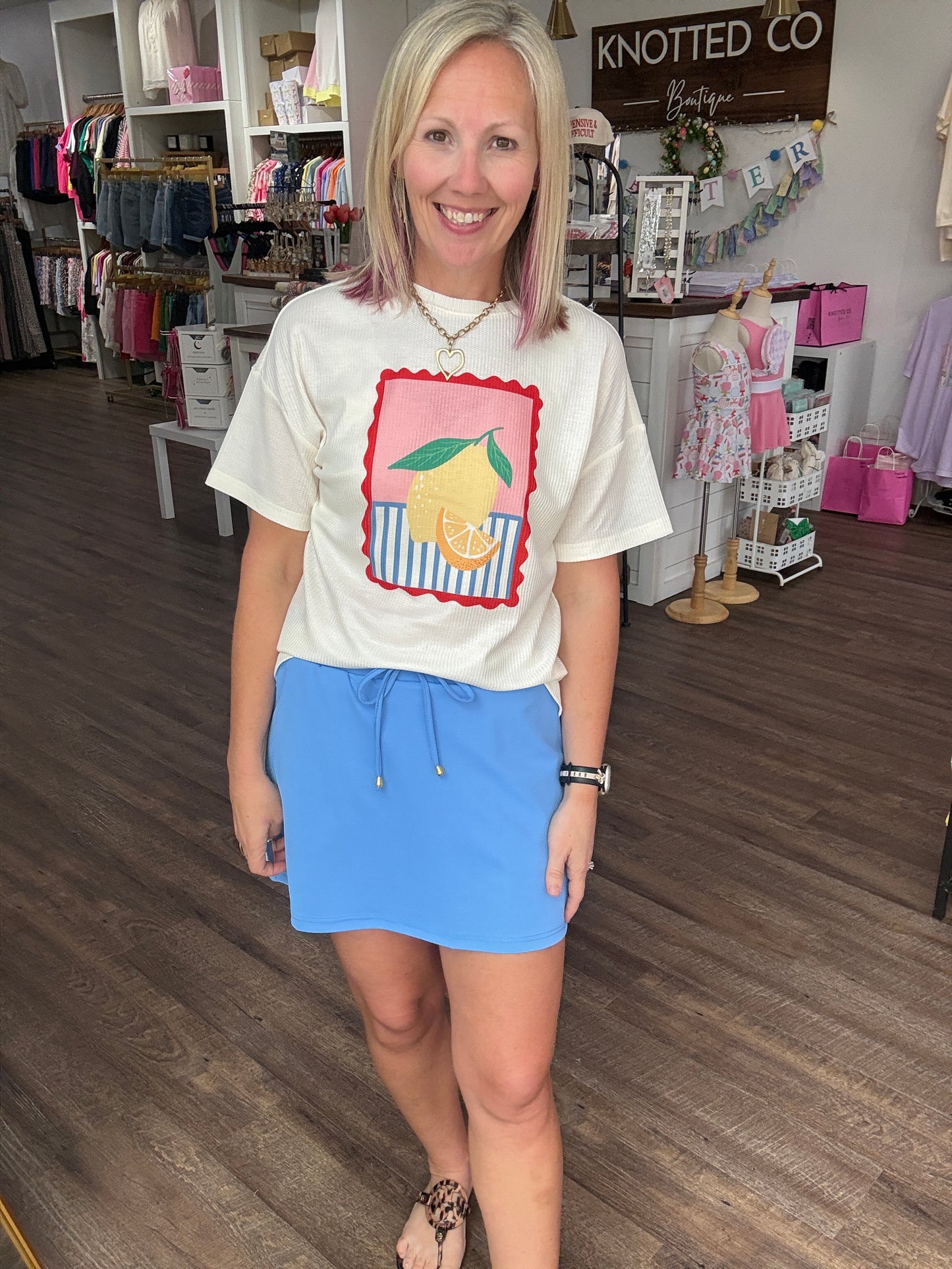 Weekend Waffle Tee- Lemon