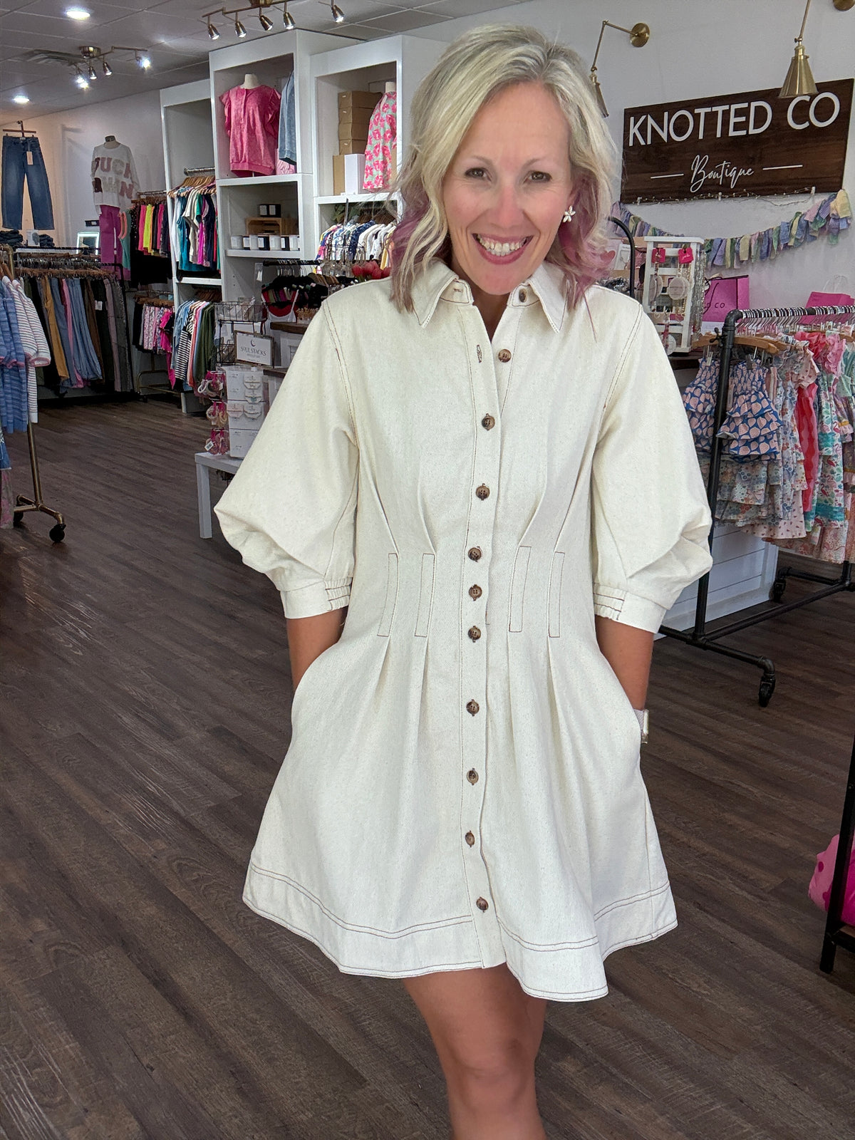 The Good Stitch Dress- Ecru
