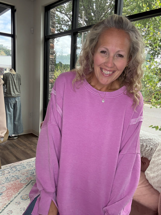 Classic Crew Pullover- Wild Berry