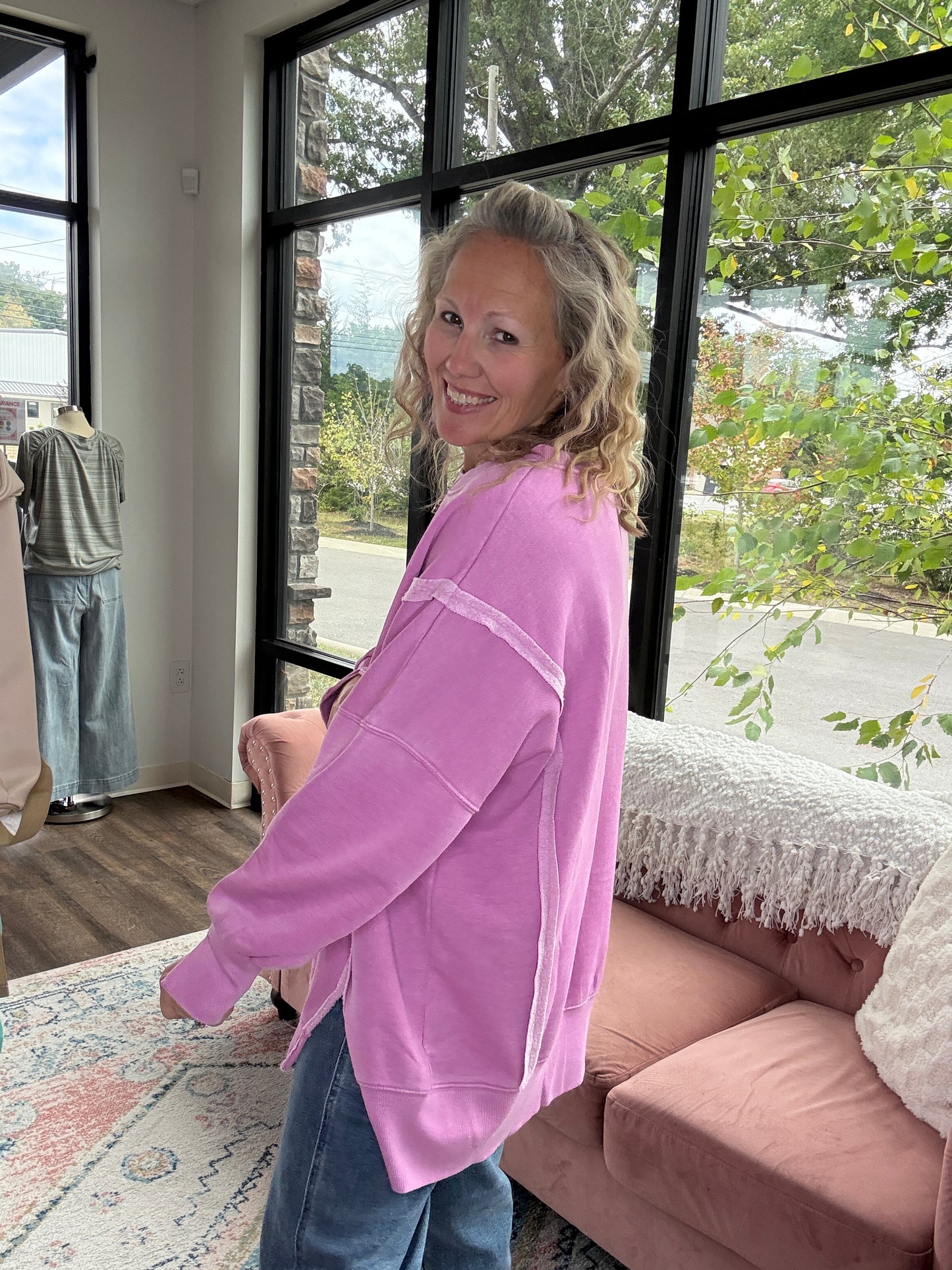 Classic Crew Pullover- Wild Berry