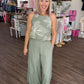 Breezy Days Linen Pant- Sage