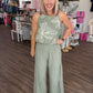 Breezy Days Linen Pant- Sage