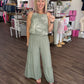 Breezy Days Linen Pant- Sage