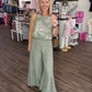 Breezy Days Linen Pant- Sage