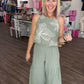 Breezy Days Linen Pant- Sage