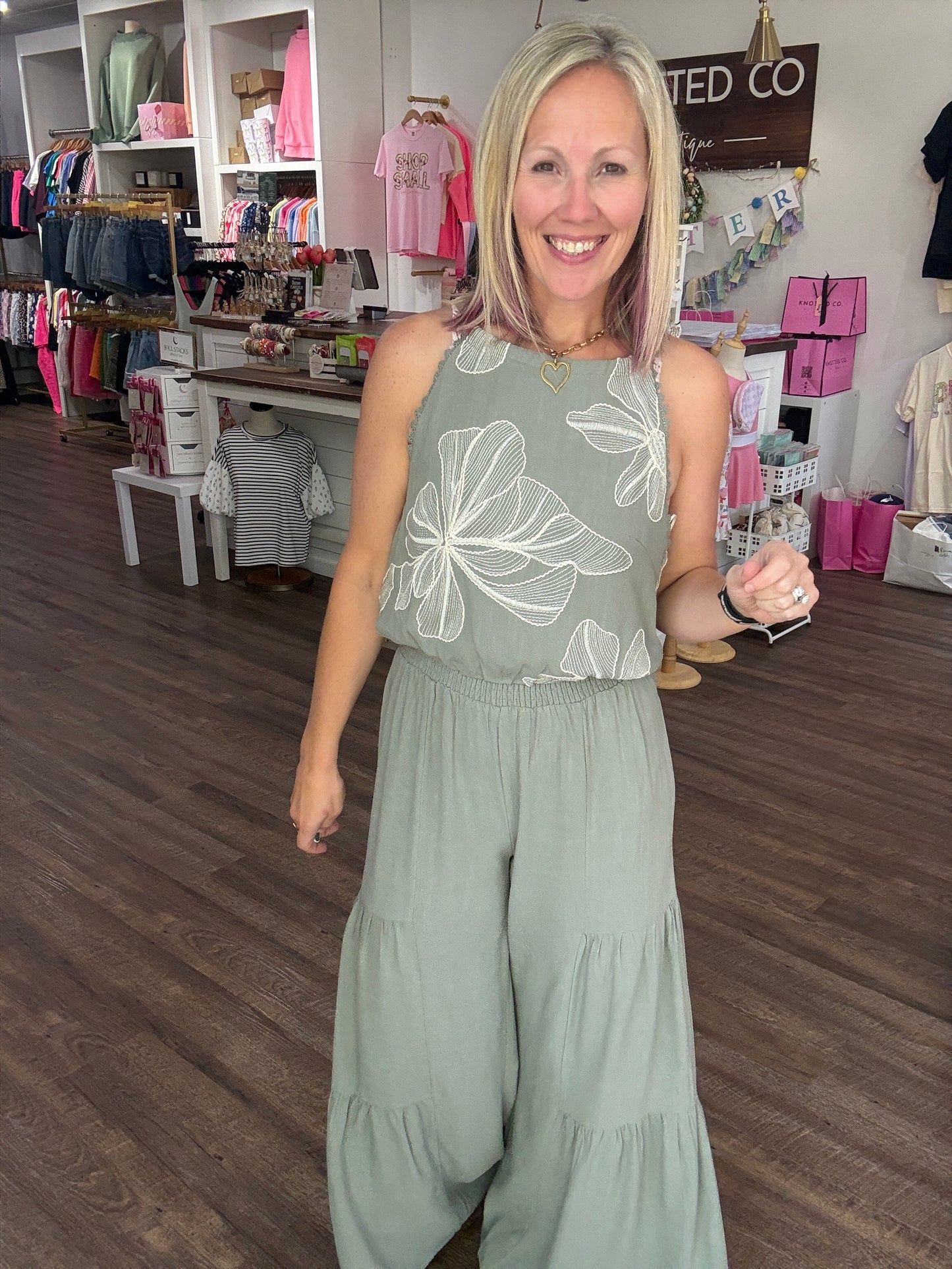 Breezy Days Linen Pant- Sage