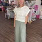 Breezy Days Linen Pant- Sage