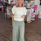 Breezy Days Linen Pant- Sage