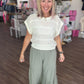 Breezy Days Linen Pant- Sage