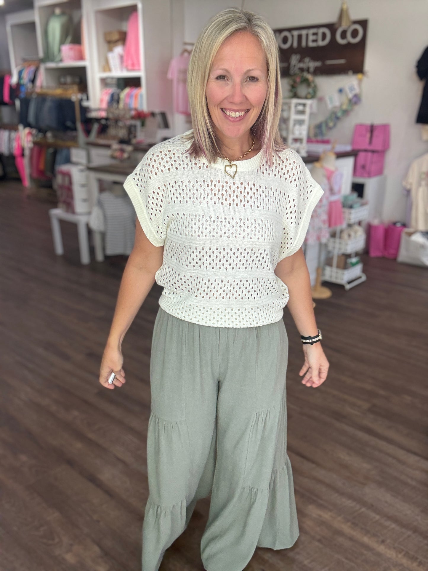 Breezy Days Linen Pant- Sage
