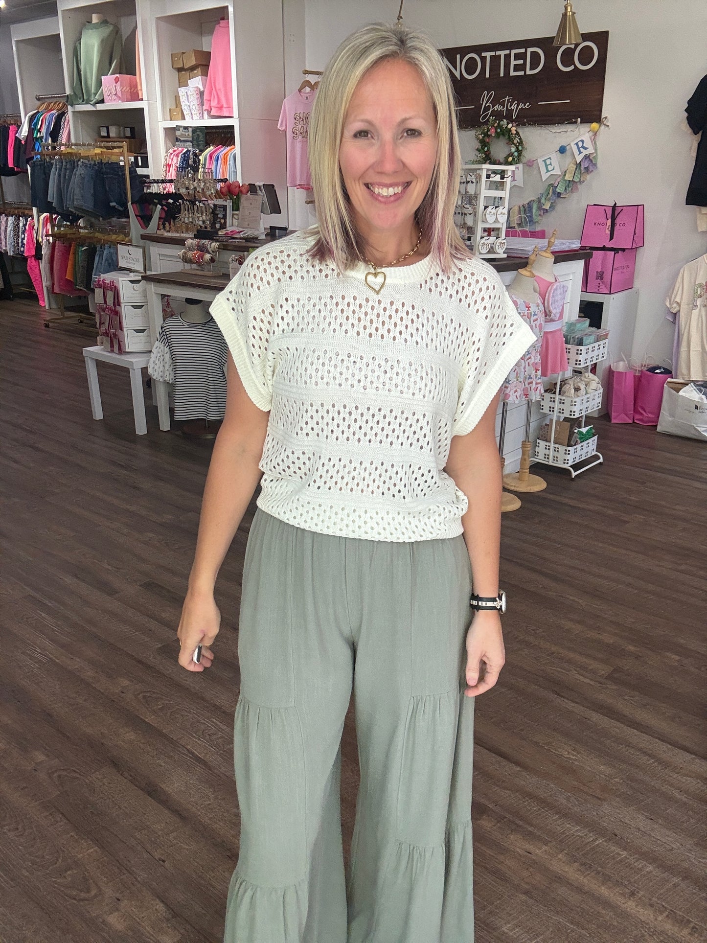Breezy Days Linen Pant- Sage