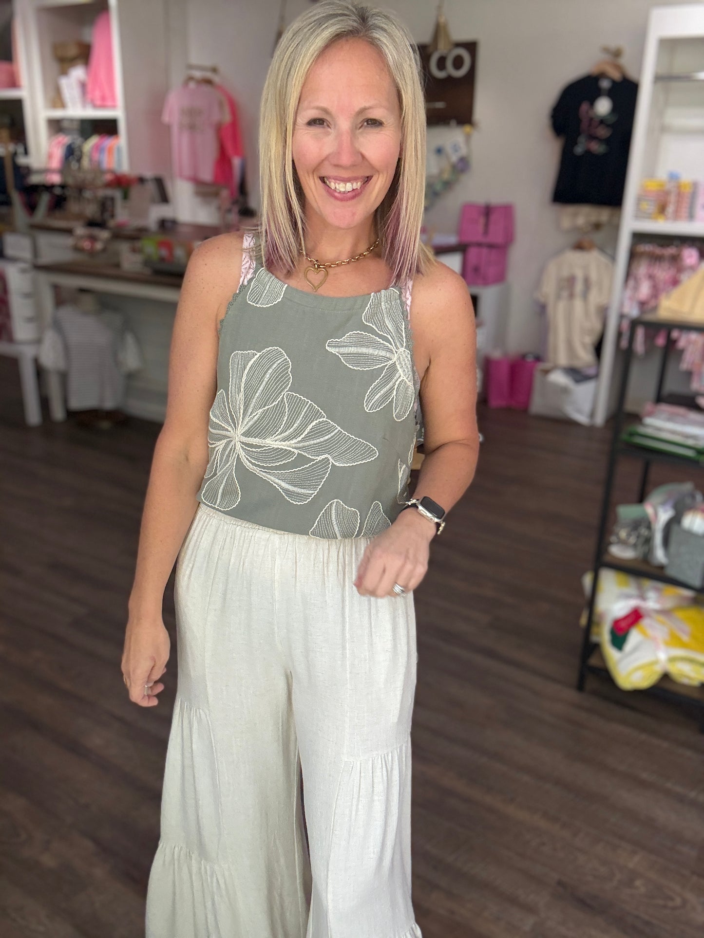 Breezy Days Linen Pant- Natural