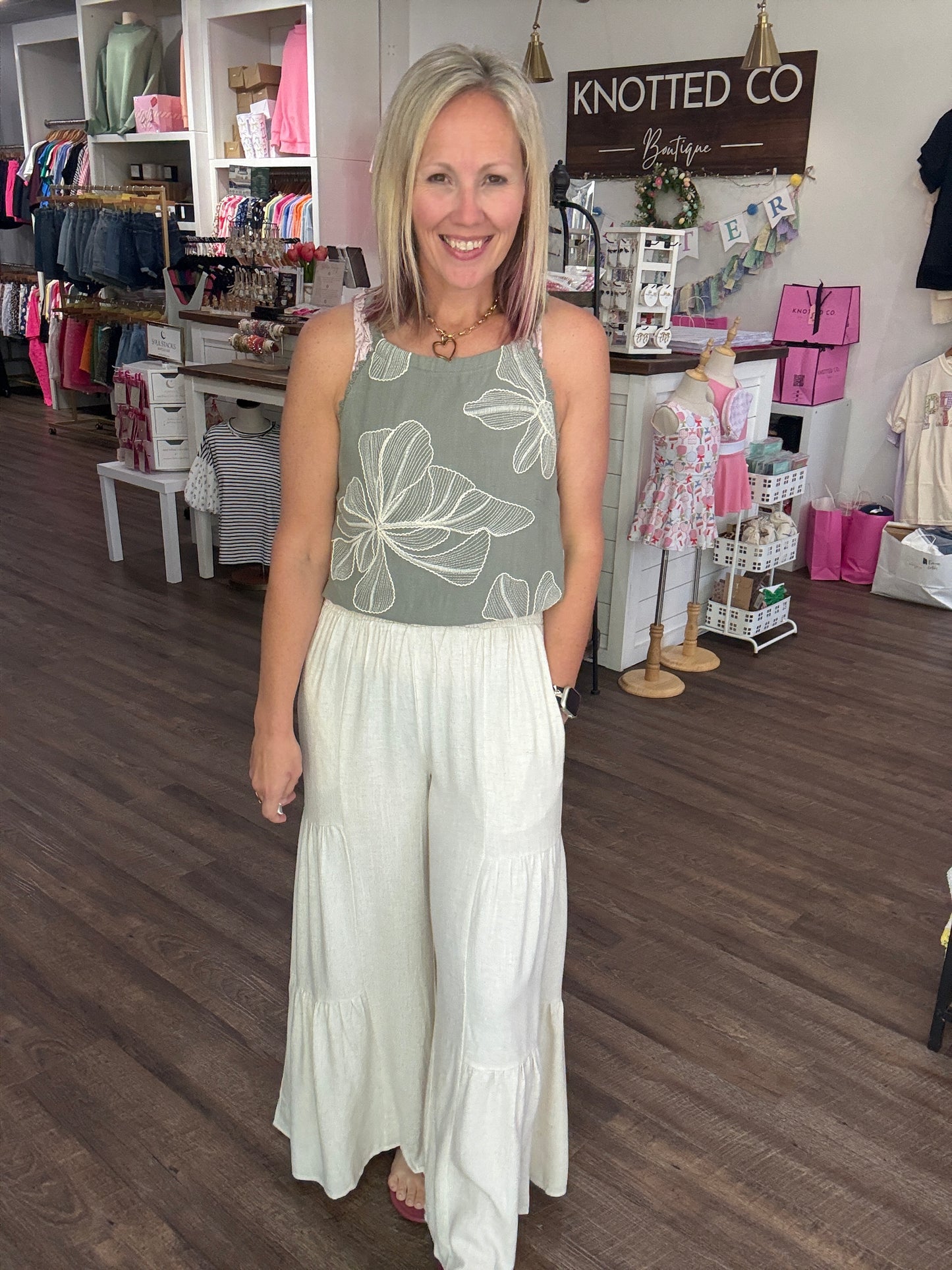 Breezy Days Linen Pant- Natural