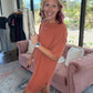 24/7 Ribbed Set - Burnt Orange