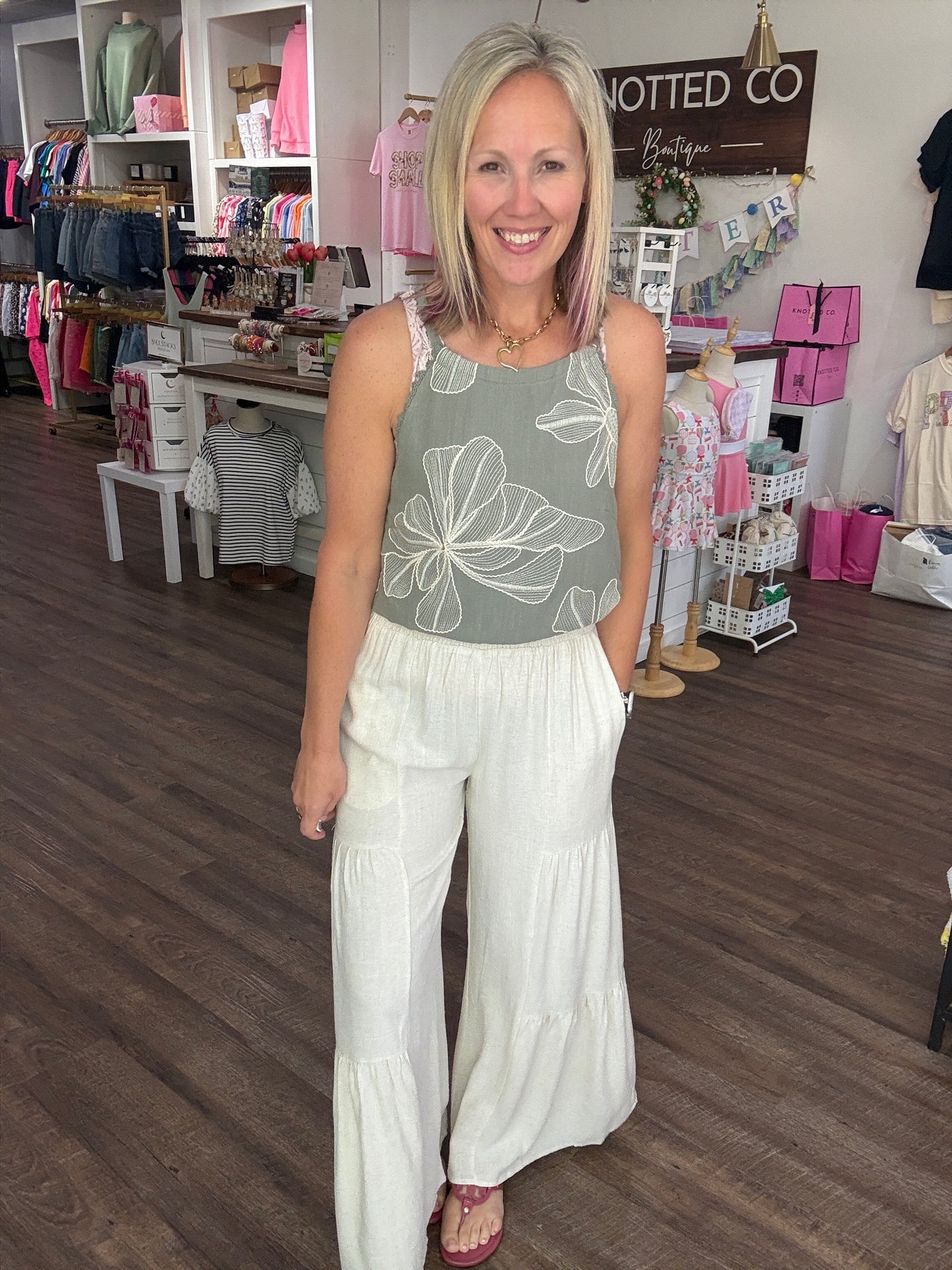 Breezy Days Linen Pant- Natural