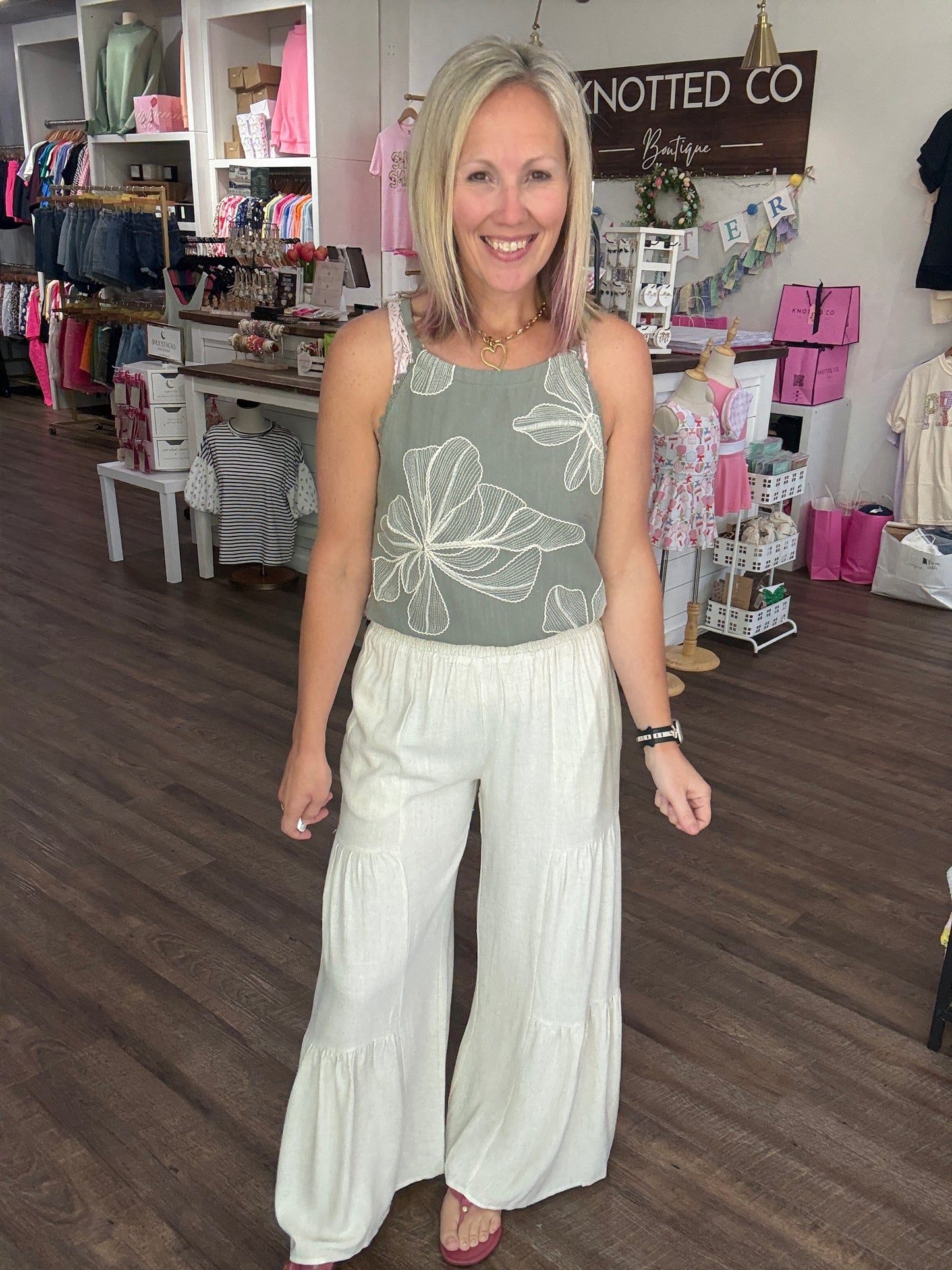 Breezy Days Linen Pant- Natural