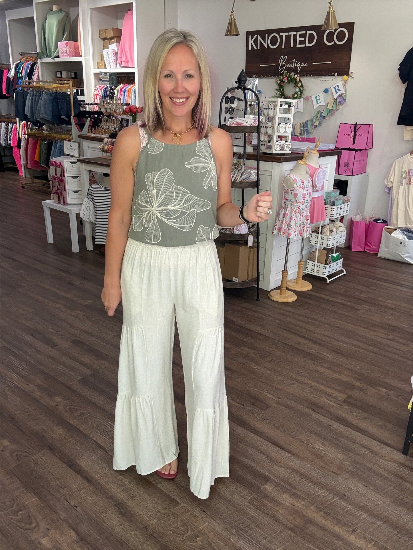 Breezy Days Linen Pant- Natural