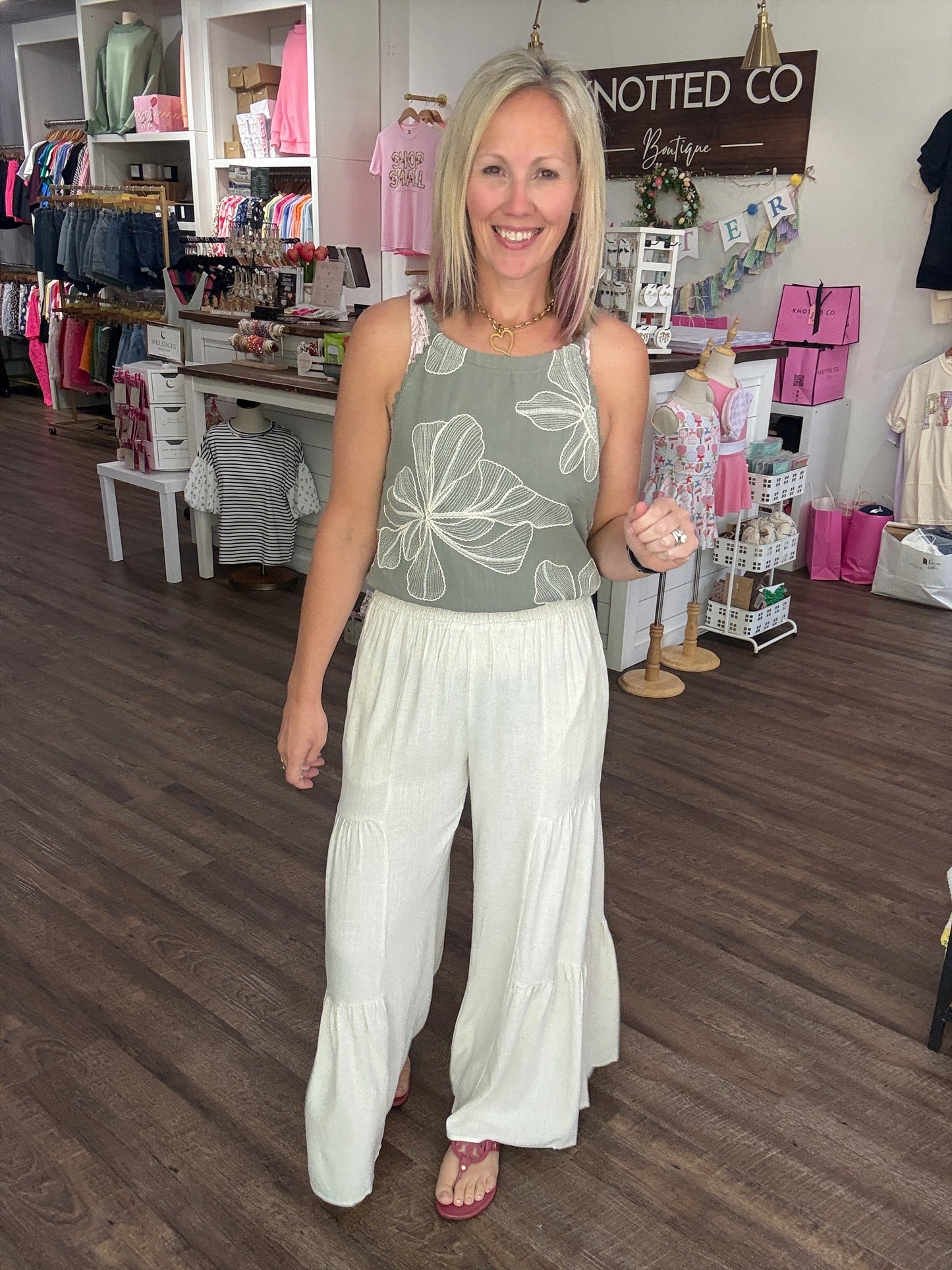 Breezy Days Linen Pant- Natural