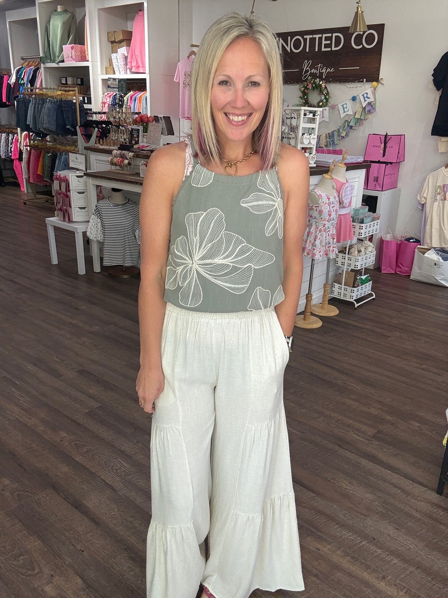 Breezy Days Linen Pant- Natural