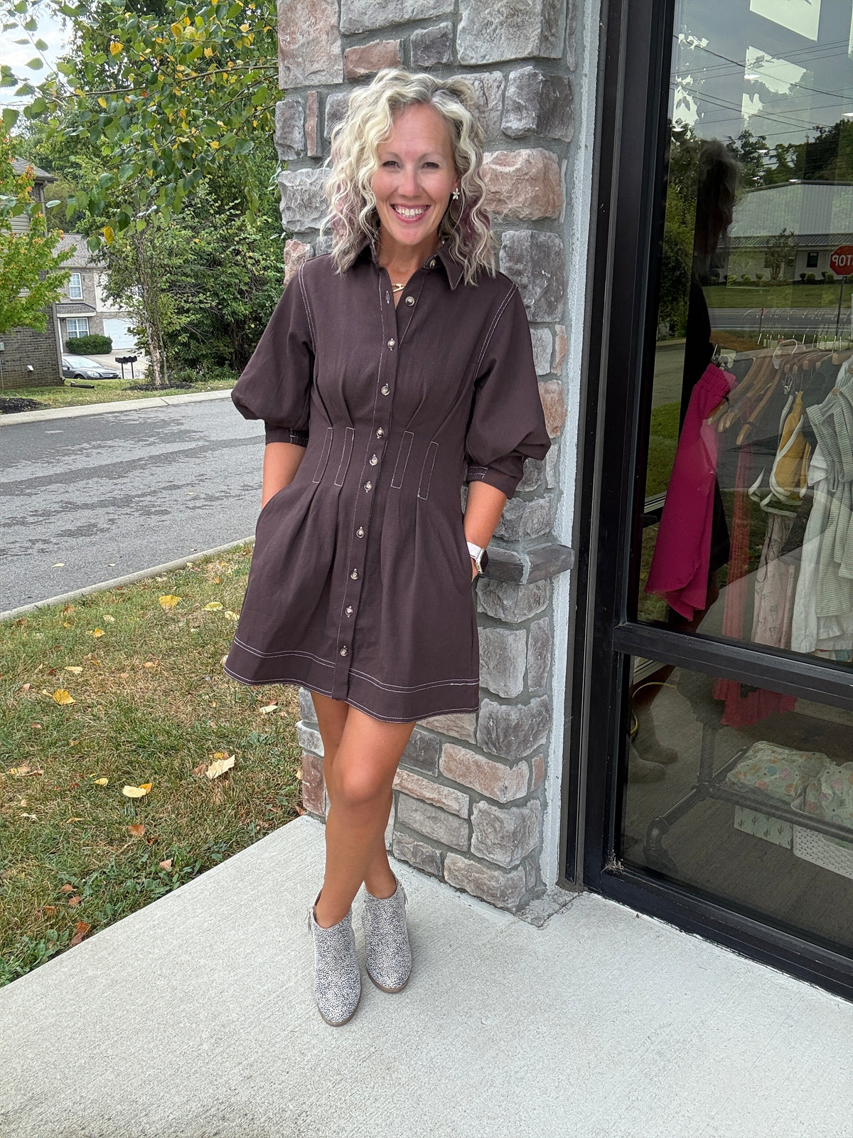 The Good Stitch Dress- Chocolate