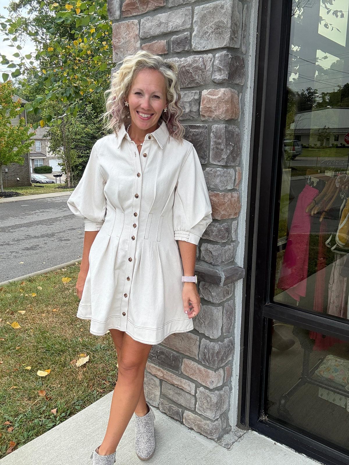 The Good Stitch Dress- Ecru