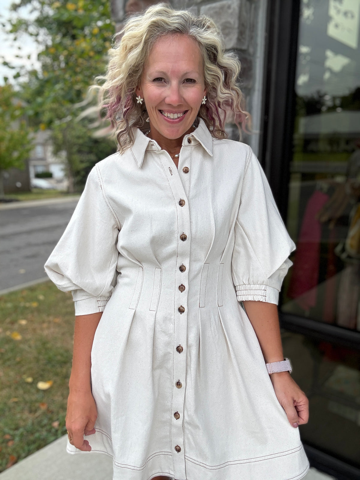 The Good Stitch Dress- Ecru