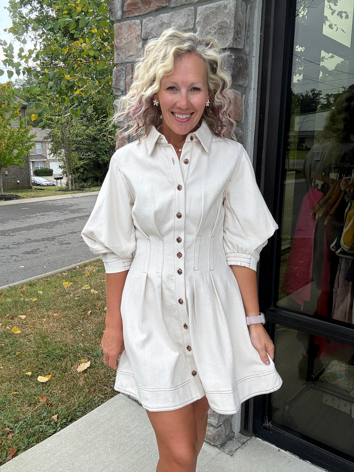The Good Stitch Dress- Ecru
