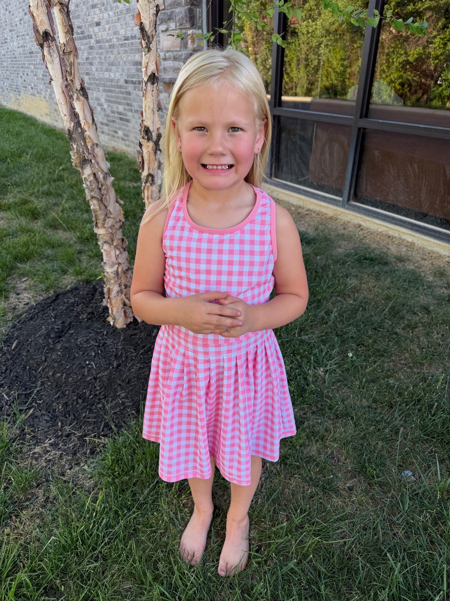 Girl's Bubblegum Gingham Dress