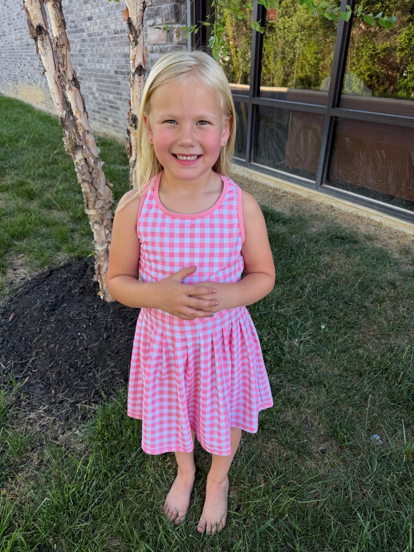 Girl's Bubblegum Gingham Dress