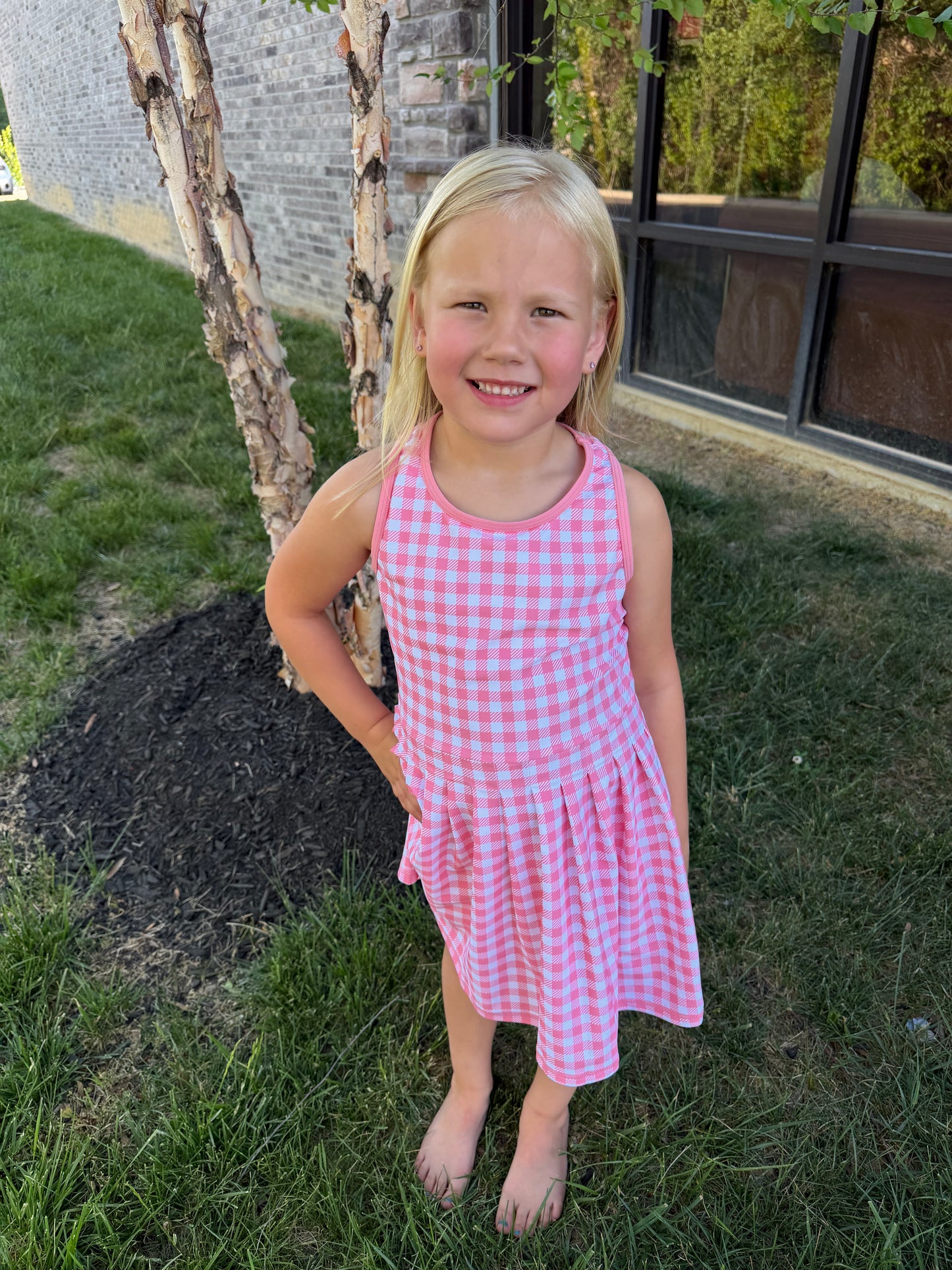 Girl's Bubblegum Gingham Dress