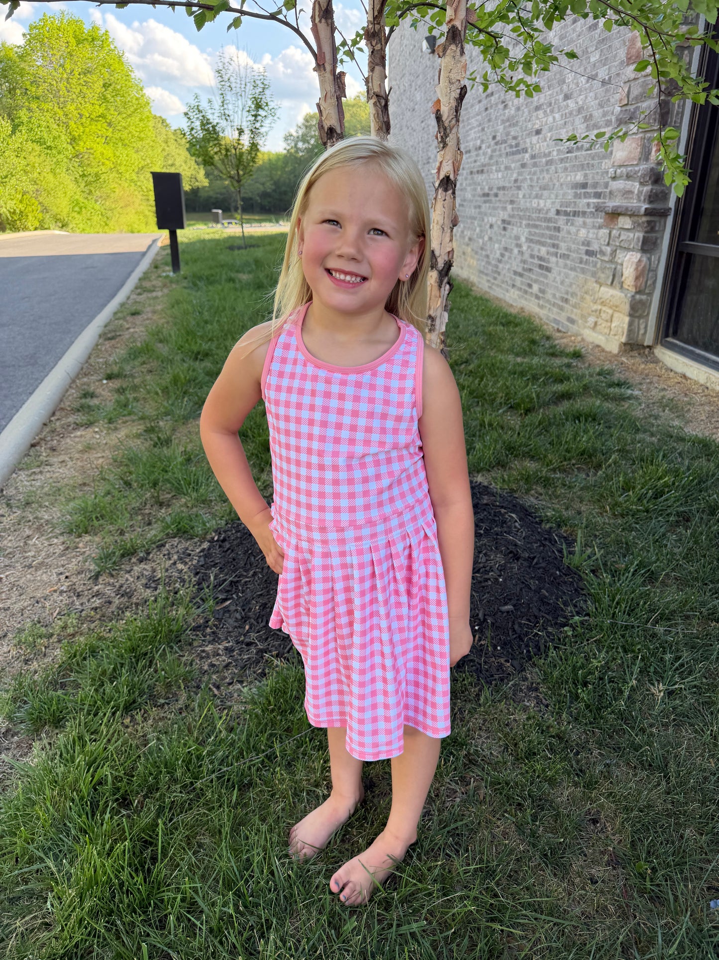 Girl's Bubblegum Gingham Dress
