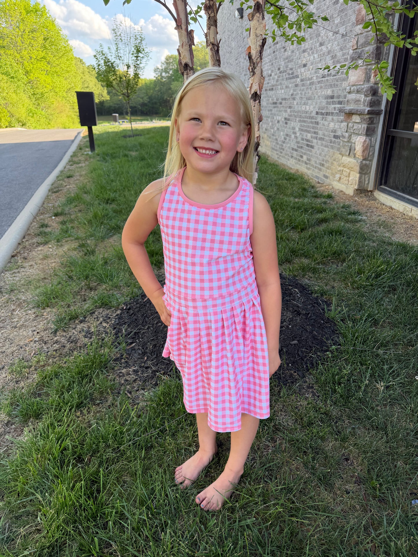 Girl's Bubblegum Gingham Dress