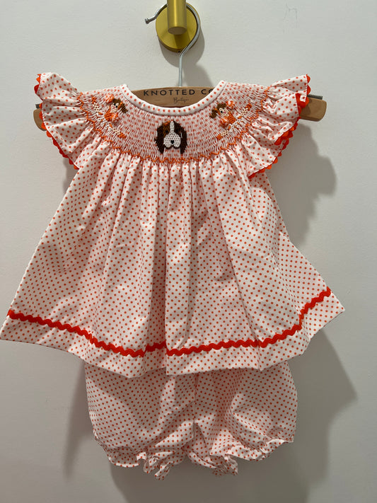 Smokey Bitty Dot Smocked Set