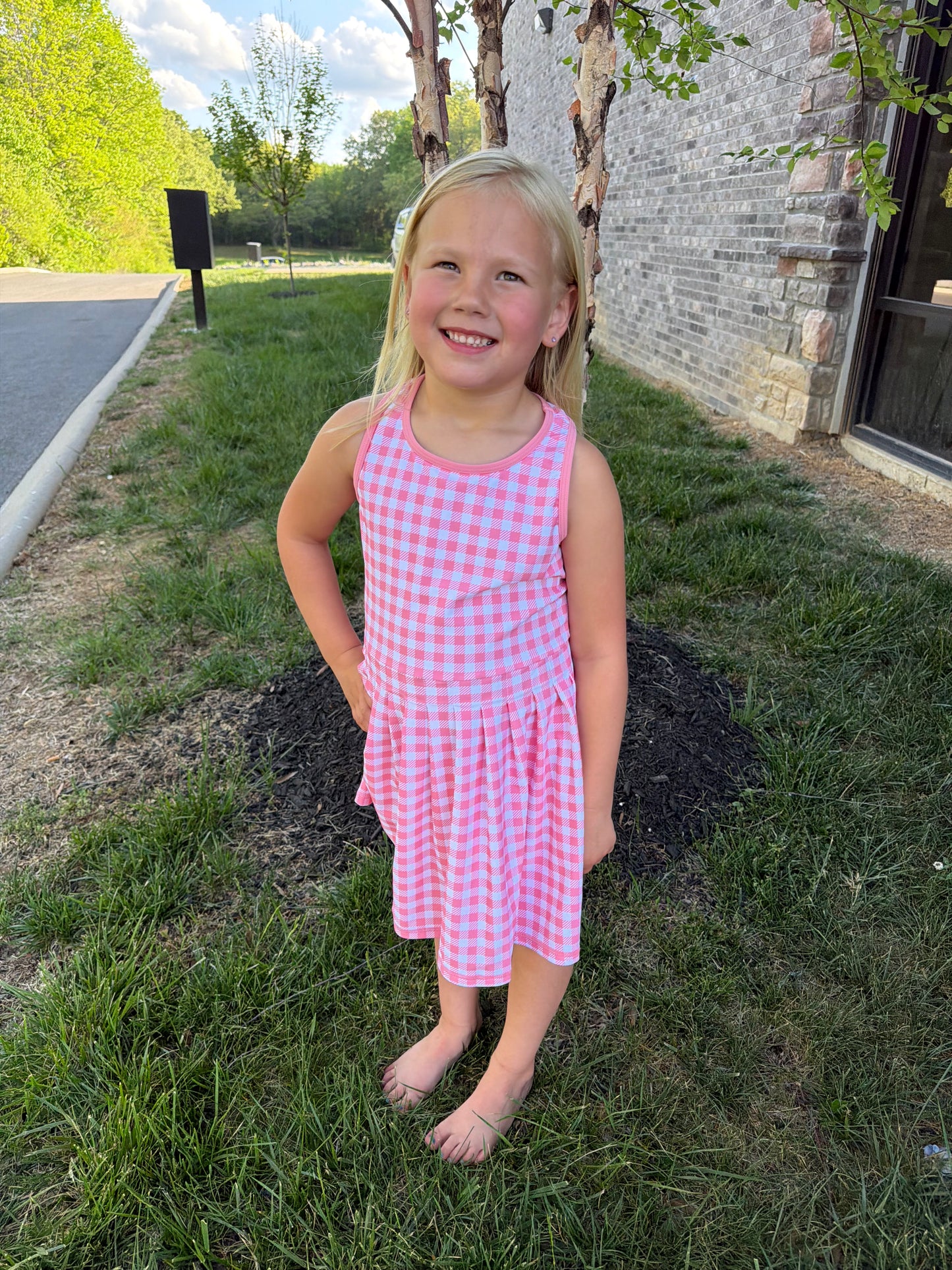 Girl's Bubblegum Gingham Dress