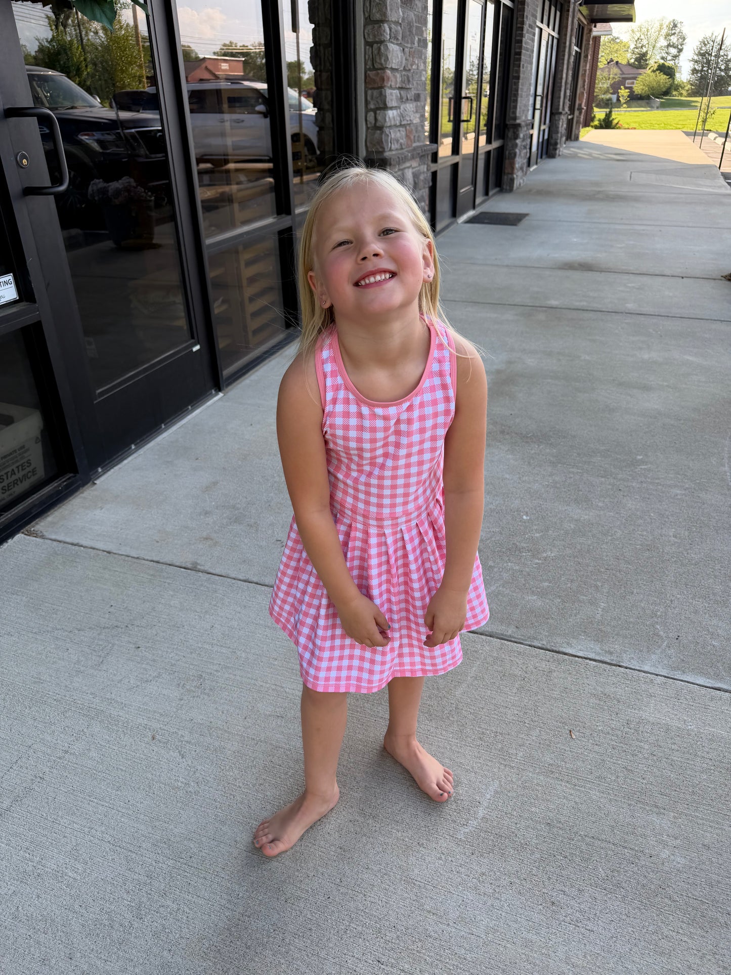 Girl's Bubblegum Gingham Dress