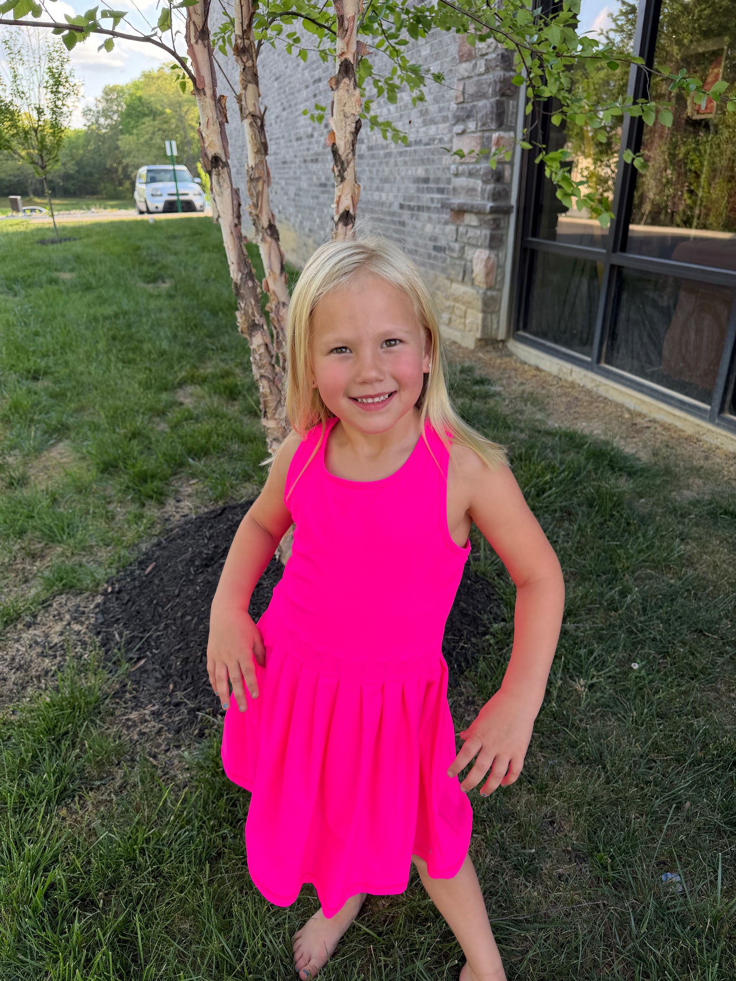 Girl's Vivid Magenta Dress