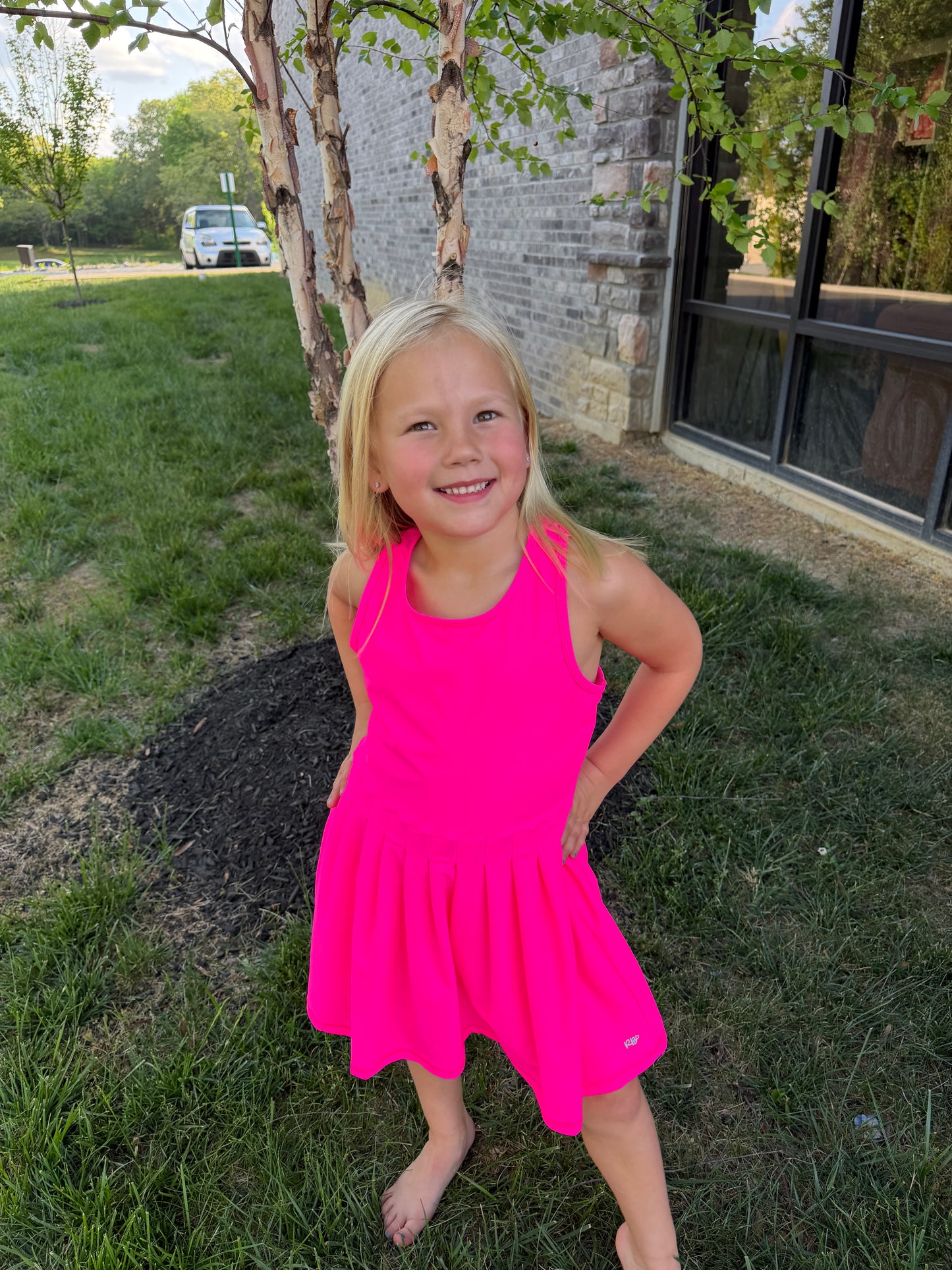 Girl's Vivid Magenta Dress